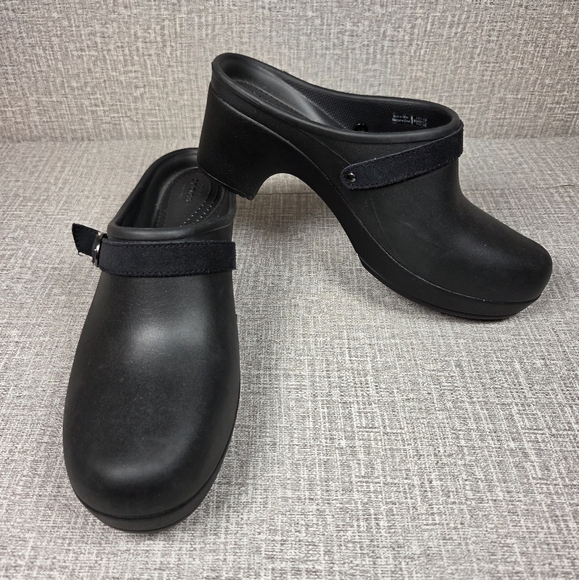 Crocs Dual Comfort Sarah Clogs Black Mules Women's Size 9 Platform Shoes - Picture 1 of 8